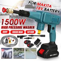 1500W 50bar aukšto slėgio belaidė automobilių plovimo mašina purškiamo vandens pistoletas 10000mAh akumuliatoriaus valymo mašina skirta Makita 18V baterijai Only machine mėlyna