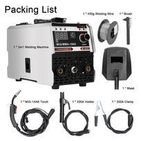 2 viename MIG MMA suvirinimo aparatas IGBT DC inverteris suvirintojas Automatinis vielos padavimo kontaktinis suvirinimas Nedujomis, dujomis ekranuotas ARC suvirintojas 220V