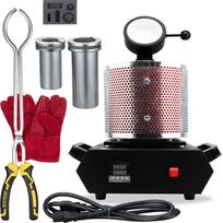 3 kg aukso lydymo krosnis 1400 W elektrinė skaitmeninė lydymo krosnis su 1 kg ir 3 kg tigliais sidabro aukso vario laužui išlydyti