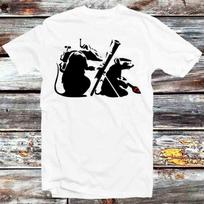 230 g/m² 100% medvilnės Banksy Karas prieš meną Žiurkės Marškinėliai Senovinis Retro Dovana Vyrams Moterims Unisex Animacinis Anime Viršus Tee B1235 XXS balta
