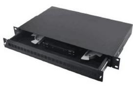Optinė komutacinė panelė su kasete ir bėgeliais 19" ODF 12 SC (Duplex, 1U, RAL9044, 482x295mm)
