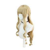 Navia Cosplay Perukas Žaidimas Fontaine Navia Ilgas Lino Auksinis Garbanotas Karščiui Atsparus Sintetinis Plaukas Vaidmenų Žaidimo Perukai + Peruko Kepuraitė One Size