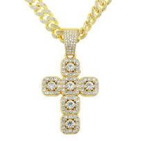 Full of Diamonds, Ten Pendants, Cuban Chain Necklace, Eu and American Hip-hop Men's Cool and Domineering Personalized Collarbone Chain, Neck Chain.