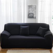 Vienspalvis elastingas sofos užvalkalas, Sofos užvalkalų viskas įskaičiuota rinkinys, Medžiaginis pilnai dengiantis sofos pagalvėlių užvalkalas 1 Seat (90-140cm) juoda