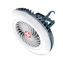 LED pakabinamas ventiliatorius 2 viename kempingo palapinės ventiliatorius su pakabinamu kablio nugaros magnetu LED lubų ventiliatorius, skirtas lauke balta
