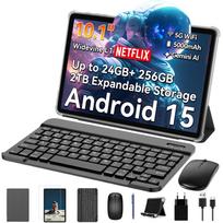 TABWEE T20 Android 16 24GB RAM 256GB ROM Planšetė 10,1 colio 1280x 800 FHD ekranas Aštuonių branduolių UMS9230 T606 PC planšetė su klaviatūra pilka
