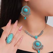 Fashion Jewelry Set necklace earrings ring  For Woman
