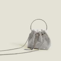 Diamond-filled Rhindiamond-filled Female Summer Chic Crossbody Bag Chain Bag Bucket Bag