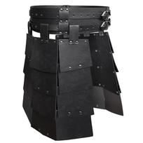 Viduramžiškas Šiaurės Vikingų Stiliaus Platus Diržas su Dideliais Sijono Šarvais Cosplay juoda