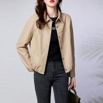 Hua Ge Di Qing Nian Spring New Genuine Leather Sheepskin Jacket Fashion Trendy Short Leather Jacket M black