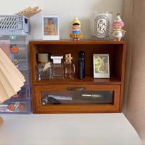 „Zakka“ medžio masyvo stalčių laikymo dėžė stalui ir kosmetikai Brown (Clear Acrylic)