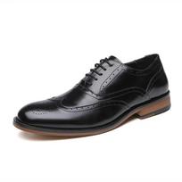 Aukščiausios kokybės vyriški „Brogue Oxford“ stiliaus bateliai – nesenstančio stiliaus, tikros odos ir elastinės juostos – patvarūs, patogūs, 39 juoda