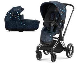 Universalus vežimėlis Cybex Priam V4 SPECIAL EDITION Jewels of Nature 2in1 Chrome Black