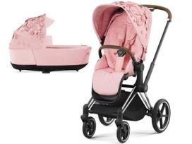 Universalus vežimėlis Cybex Priam V4 SPECIAL EDITION Simply Flowers Pale Blush 2in1 Chrome Brown