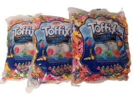 Minkštos karamelės su vaisių sirupo įdaru Toffix, 3 kg