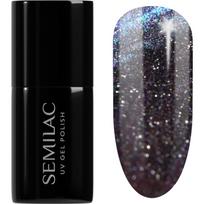 Semilac UV Hybrid Galaxy Flash gelinis nagų lakas, stingstantis UV / LED lempos šviesoje atspalvis 828 Grey Holo 7 ml