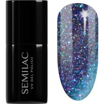 Semilac UV Hybrid Galaxy Flash gelinis nagų lakas, stingstantis UV / LED lempos šviesoje atspalvis 826 Virtual Blue 7 ml