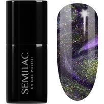Semilac UV Hybrid Galaxy Flash gelinis nagų lakas, stingstantis UV / LED lempos šviesoje atspalvis 825 Cyber Violet 7 ml