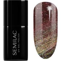 Semilac UV Hybrid Galaxy Flash gelinis nagų lakas, stingstantis UV / LED lempos šviesoje atspalvis 824 Digital Red 7 ml