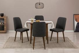 Išplečiamas pietų stalas ir kėdės (5 vienetai) Vina 1053 - Anthracite, Walnut