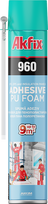 Šiaudelinės klijuojančios putos AKFIX 960 PU, 750 ml