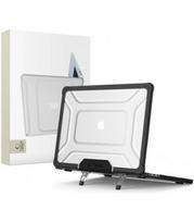Juodas / skaidrus dėklas Apple MacBook Air 13 M2-M5 2023-2026 kompiuteriui "Tech-Protect Smartshell Pro"