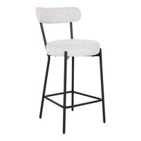 Minkšta pliušo pusbario kėdė 65 cm | Balta Juoda