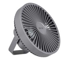 LED Įkraunamas stalas ventiliatorius su LED apšvietimu LED/2W/5V USB 2400 mAh pilka