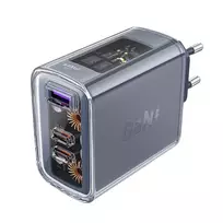 Acefast įkroviklis GaN 65W 3 ports (1xUSB, 2xUSB C) pilnos spalvos (A45)