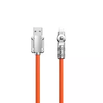 Dudao L24AL USB-A – Lightning kampinis kabelis su 180° rotation 30W 1m – oranžinės spalvos