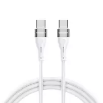 Wozinsky WSTCC1 USB-C / USB-C PD 65W kabelis 1 m long – baltos spalvos