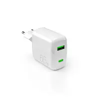 Puro 65W GaN USB-A USB-C laidinis įkroviklis – baltos spalvos