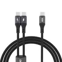 Dudao L3F 2in1 laidas 100W 1.2m 2 x USB-C – juodos spalvos
