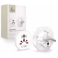 Įkroviklis / adapter Tech-Protect Universal Travel Adapter na EU – baltos spalvos