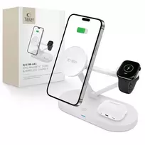 Tech-Protect QI15W-A41 3in1 belaidis įkroviklis su MagSafe for Apple Devices – baltos spalvos