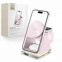 Tech-Protect QI15W-A43 3in1 MagSafe belaidis įkroviklis – rožinės spalvos