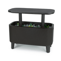 BevyBar Rattan šaltkrepšis-staliukas - Ruda