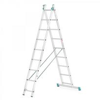Kopėčios aliuminės, universalios, dvipusės, ištraukiamos, 2 dalių EUROSTYL | 2x9 pakopų 258-427cm