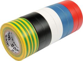 Izoliacinės juostos rinkinys, įvairių spalvų Yato YT-8173 | 20m, 19mm/0.13mm, 10 vnt.