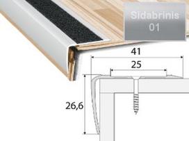 Profilis Effector A44 laiptams, su 2.5 cm neslidžia juosta | sidabrinis 41x26,6 mm 120 cm