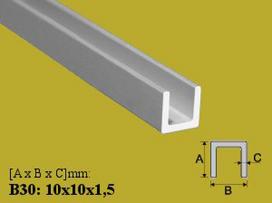 Profilis Effector U B30 aliuminis 10x10x1.5 mm | 200 cm