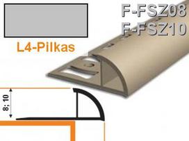 Profilis užbaigimo PVC Aspro, išorinis | 8 mm x 2.5 m, pilkas
