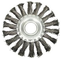 Šveitimo šepetys diskinis, kampiniam šlifuokliui, susuktos vielos (plienas) Vorel | d-150mm