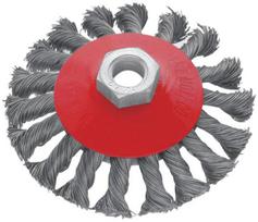 Šveitimo šepetys lėkštės tipo, kampiniam šlifuokliui, susuktos vielos (plienas) M14 Modeco Expert | d-150 mm