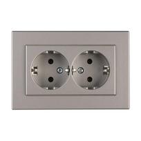 Dvivietis kištukinis lizdas VILMA XP500, metalo spalvos