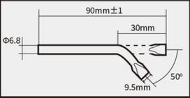 Antgalis lenktas 11mm SI-126B-80 lituokliui, Proskit