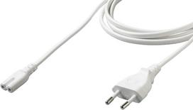 Fuj:tech CEE 7/16 - C7 power cable, white, 3 m (JT007-ST2-White-3m)