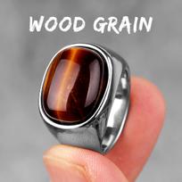 Stainless Steel Men Rings Wood Grain Elegant Simple Classics Luxury Trendy for Male Boyfriend Jewelry Creativity Gift 7