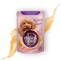 Delickcious Turkey Cheese juostelės su kalakutiena ir sūriu kreminėje sriuboje šunims, 85g
