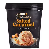 Karameliniai ledai su sūdytos karamelės glaistu ir sūdytos karamelės gabaliukais BILLA PREMIUM, 500 ml